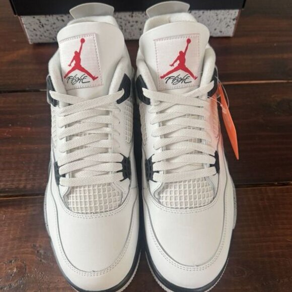 Air Jordan Retro 4 White Cement Shoes - Picture 7 of 9